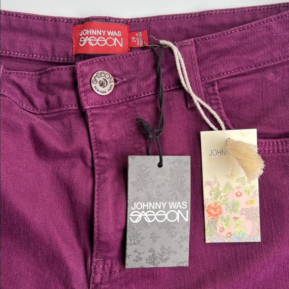 Johnny Was Purple Mademoiselle Wide Leg Jean Size 28 - Picture 6 of 15